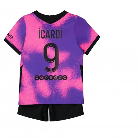 Koszulka Paris Saint-Germain PSG Mauro Icardi 9 Dziecięcy Fourth Jordan Koszulki Piłkarskie 2021 Krótki Rękaw